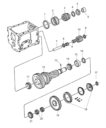 2001 Dodge Ram 3500 Quad & Club Cab Gear Train of Manual Transmission Diagram 3 - Thumbnail