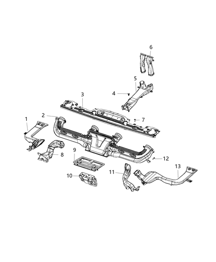 2018 Jeep Wrangler All-new Model Air Ducts Diagram