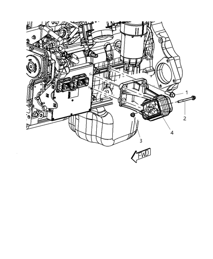2009 Dodge Ram 3500 Pickup Engine Mounting Left Side Diagram 2 - Thumbnail