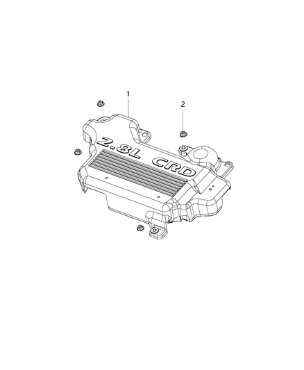 2013 Jeep Wrangler Engine Cover & Related Parts Diagram 1 - Thumbnail