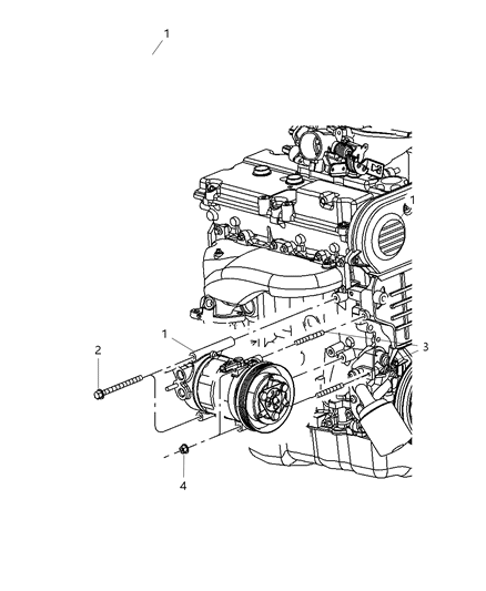 2005 Jeep Wrangler Compressor, Mounting Diagram 1 - Thumbnail