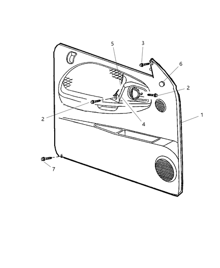 2000 Dodge Dakota Door Trim Panel Plug, Gray, Front Diagram for KM64TC3