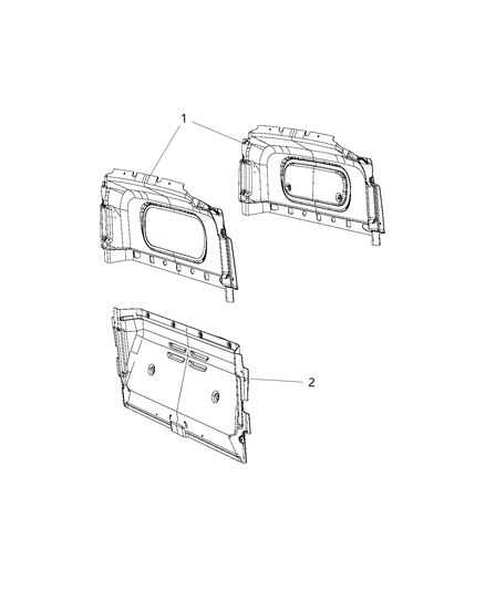 2017 Ram ProMaster City Partition Panel of Body - Sheet Metal Except Doors Diagram
