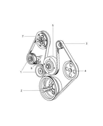 2009 Dodge Ram 1500 Pulley & Related Parts Diagram 1 - Thumbnail