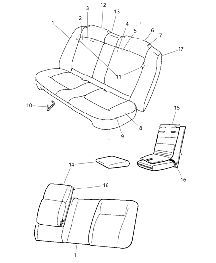 1998 Dodge Neon Rear Seat Diagram 5 - Thumbnail