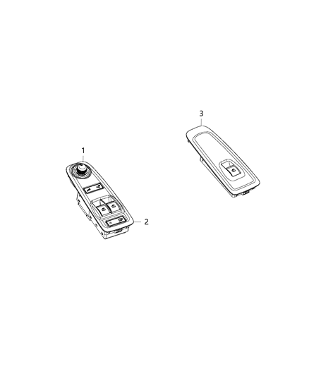 2020 Ram ProMaster 2500 Window Switch, Front Diagram for 5XN43JXWAD