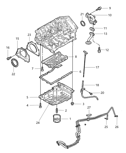 2003 Dodge Stratus Dipstick Diagram for 4792385AA