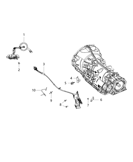 2020 Ram 1500 New Style Gearshift Lever , Cable And Bracket Diagram 2 - Thumbnail