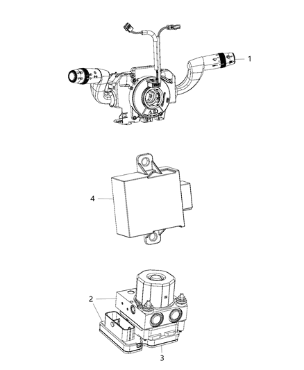 2018 Ram ProMaster 1500 Hydraulic Control Unit Anti-Lock Brake System Diagram for 68349810AA