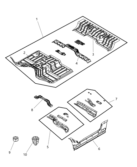 2018 Ram 1500 Sill Bodyside Diagram for 68144992AC