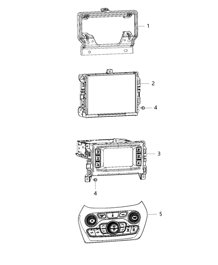 2014 Jeep Cherokee Center Stack Lower Diagram for 5091432AG