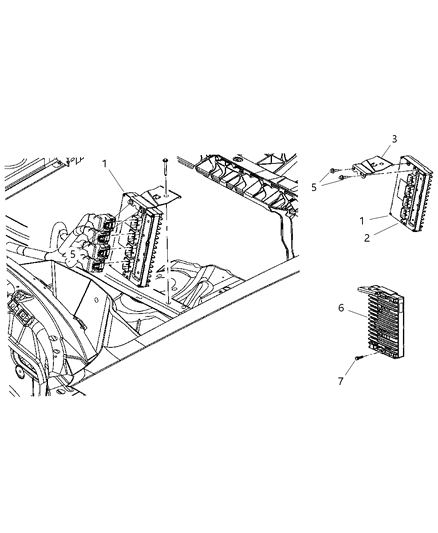 2005 Chrysler 300 Module Powertrain Control Generic Diagram for 4896678AG