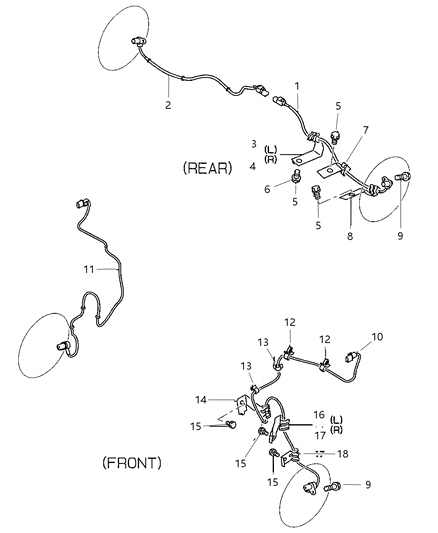 1997 Dodge Avenger ABS Sensor Diagram for MR289058