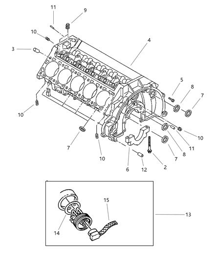 1998 Dodge Ram 2500 Heater Package Engine Block Diagram for 4798276