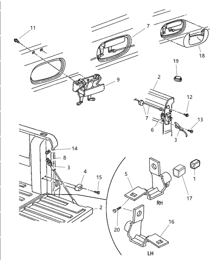1999 Dodge Ram 3500 Regular Cab Tailgate Diagram
