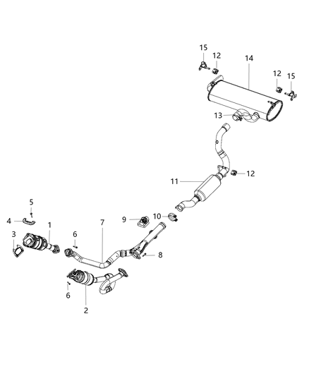 2020 Jeep Wrangler Exhaust System Diagram 3 - Thumbnail