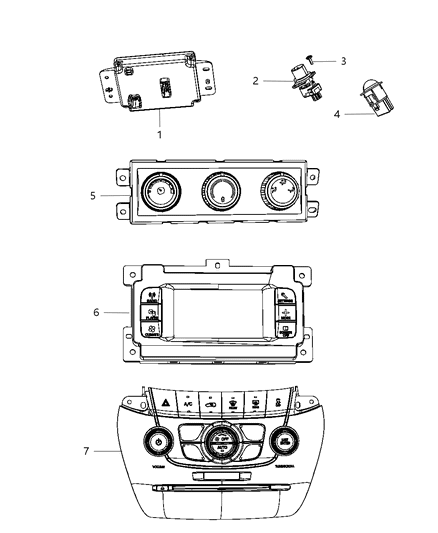 2013 Dodge Journey A/C & Heater Controls Diagram