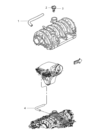 2011 Dodge Challenger Hose Make Up Air Diagram for 4593974AA