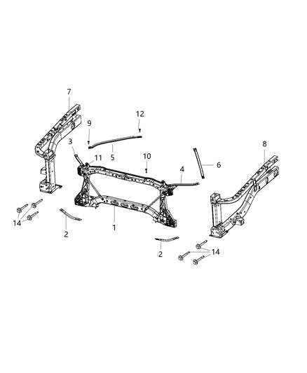 2019 Ram 3500 Pickup Radiator Support Diagram