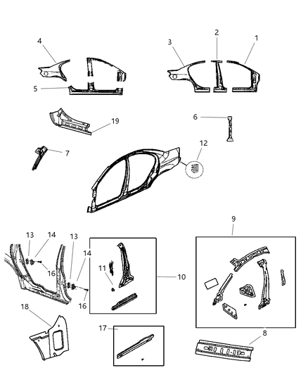 2000 Dodge Neon Aperture Panels Diagram 1 - Thumbnail
