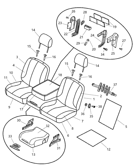 2005 Dodge Ram 1500 Seat Cushion Heater Diagram for 5101764AB