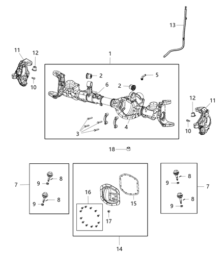 2019 Jeep Wrangler Housing And Vent of Rear Axle; Differential And Drive Line Diagram 2 - Thumbnail