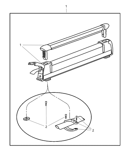 2006 Jeep Commander Carrier Kit, Snowboard Or Ski Diagram