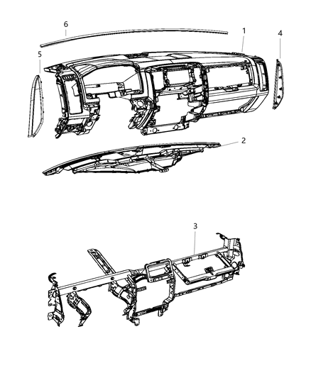 2019 Ram 5500 Instrument Panel & Structure Diagram