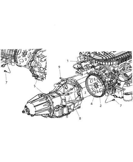 2005 Dodge Magnum Mounting - Transmission Diagram 2 - Thumbnail