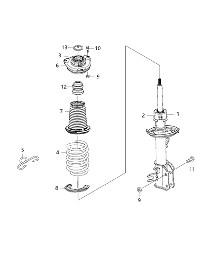 2020 Jeep Compass Dust Cover, Front Diagram for 68310839AA