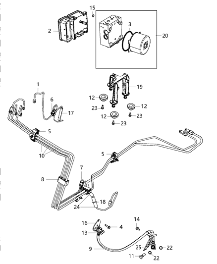 2019 Dodge Challenger Module Anti-Lock Brake System Diagram for 68399772AB