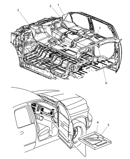 2011 Ram 1500 Mat Kit Floor Diagram for 1TD061V3AA
