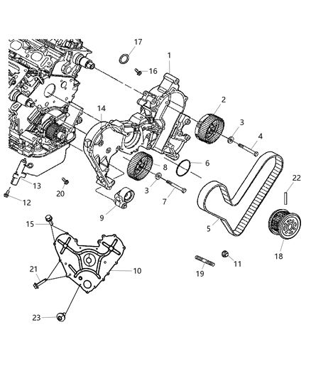 2007 Dodge Nitro Front Cover, Outer Diagram for 4892267AA