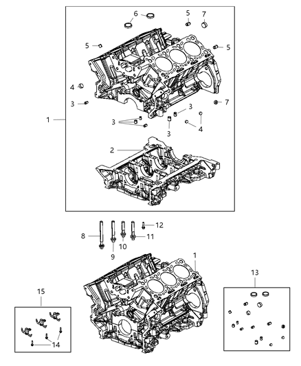 2012 Jeep Grand Cherokee Engine Cylinder Block And Hardware Diagram 1 - Thumbnail