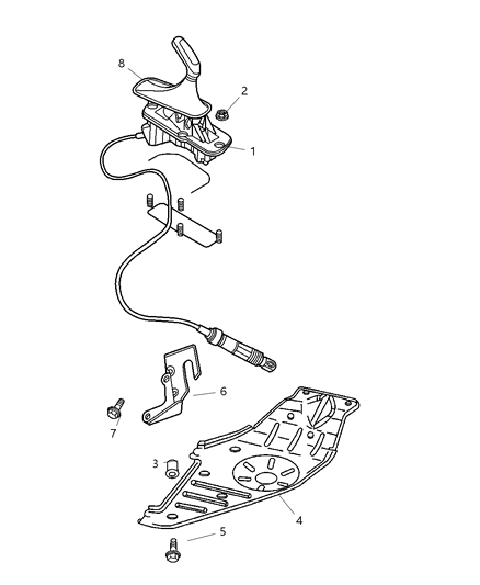 2003 Jeep Liberty Shifter Transfer Case Diagram for 52104310AD
