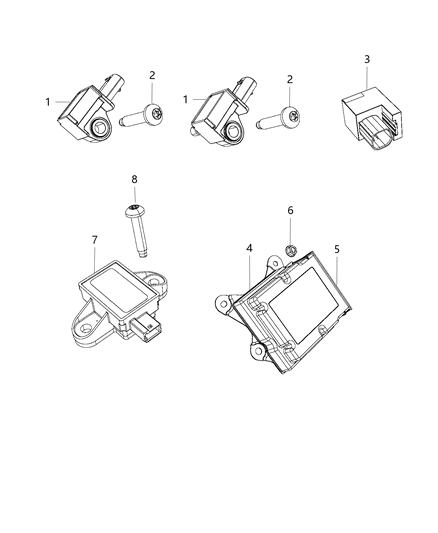 2019 Chrysler Pacifica Module Occupant Restraint Diagram for 68358974AB