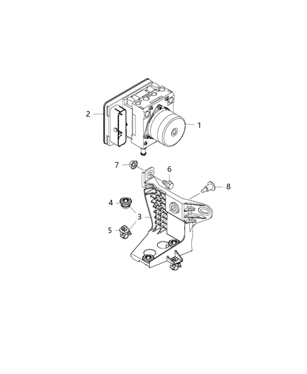 2015 Jeep Renegade Hydraulic Control Unit Anti-Lock Brake System Diagram for 68286267AA