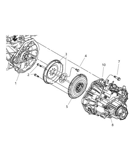 2006 Chrysler PT Cruiser Conventional, Clutch & Pressure Plate Diagram 1 - Thumbnail