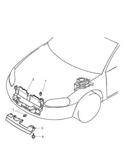 2003 Chrysler Sebring Air Duct, Front Diagram for MR956332