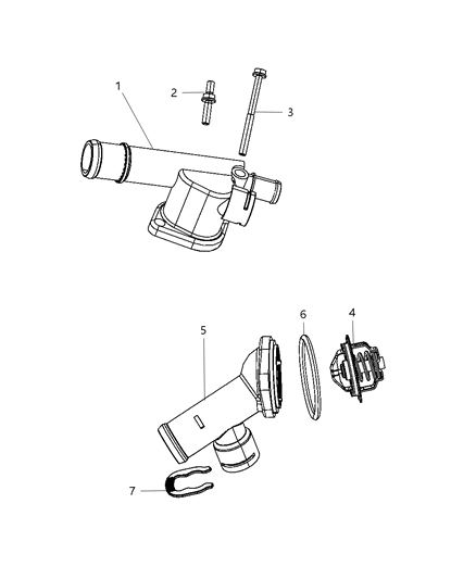 2010 Dodge Journey Thermostat & Related Parts Diagram 1 - Thumbnail