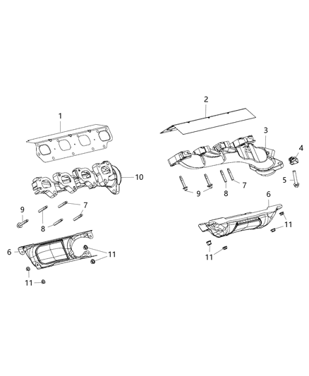 2018 Ram 2500 Exhaust Manifold And Heat Shields Diagram 2 - Thumbnail