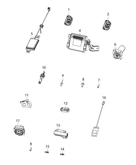 2020 Jeep Wrangler Modules, Body Diagram 10 - Thumbnail