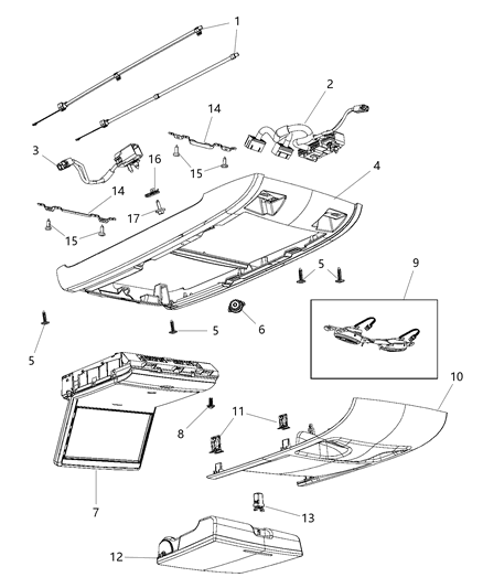 2016 Chrysler Town & Country Overhead Console Diagram 4 - Thumbnail
