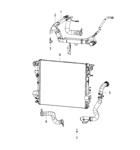 2020 Jeep Wrangler Radiator Hoses And Related Parts Diagram 2 - Thumbnail