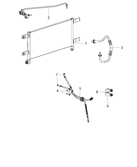 2014 Ram 3500 Pickup Transmission Oil Cooler & Lines Diagram 2 - Thumbnail