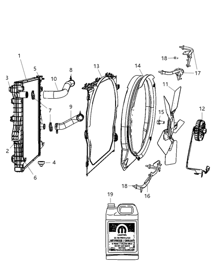 2009 Dodge Ram 3500 Lower Hose Diagram for 55056945AE