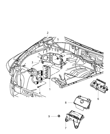 2012 Ram 2500 Module Powertrain Control Generic Diagram for 5150740AA