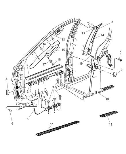 2004 Jeep Grand Cherokee Lower Insulator Clip Diagram for 6507014AA