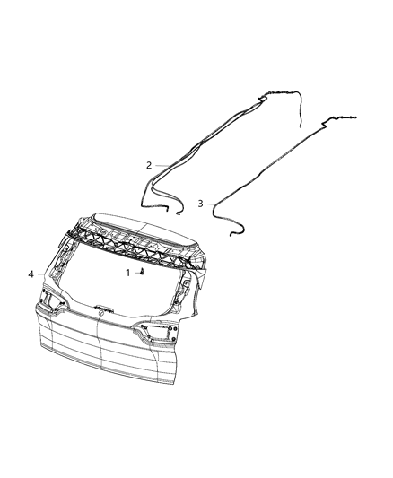2020 Jeep Cherokee Wiper And Washer System, Rear Diagram 1 - Thumbnail