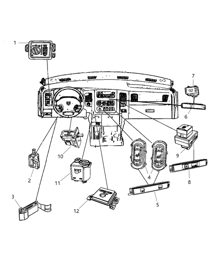 2010 Dodge Ram 5500 Switches Instrument Panel Diagram